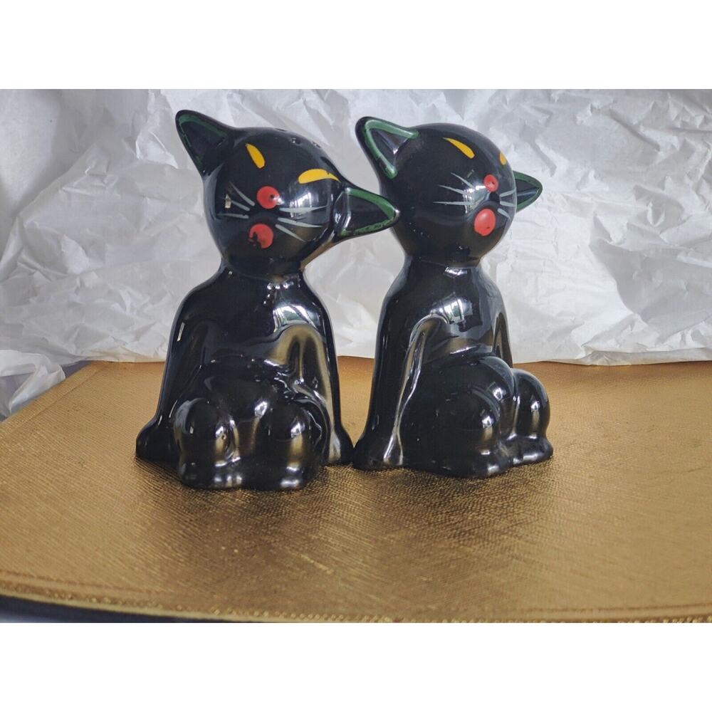 Vintage Black Cat Full Body Salt & Pepper Shakers